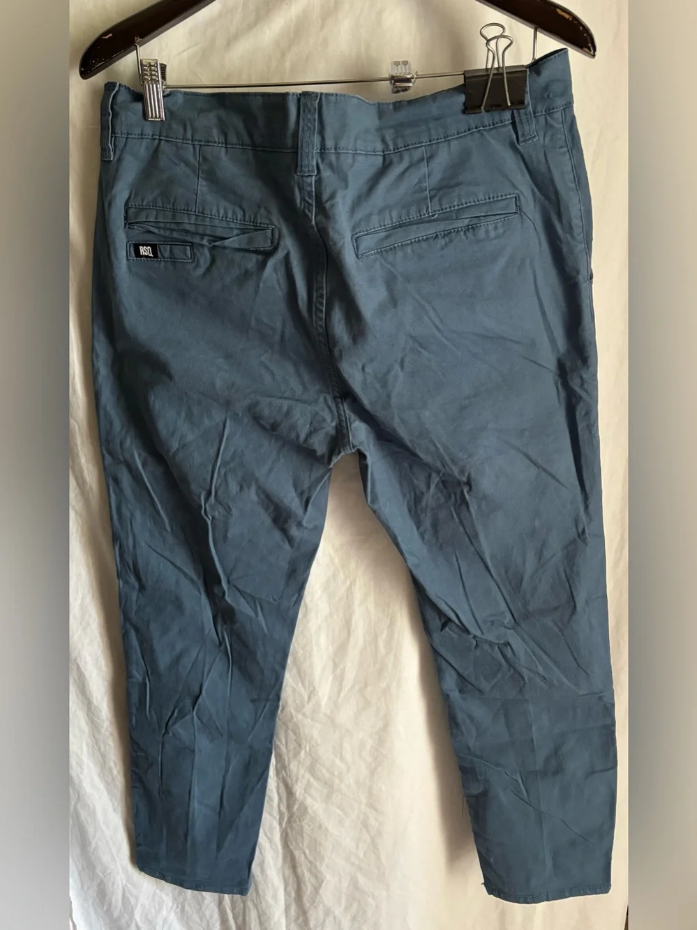 RSQ Seattle crop tapered Blue Slim Chinos